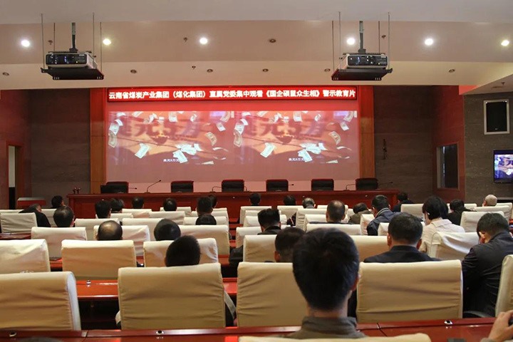 兴发娱乐·(中国游)最新官方网站（煤化）集团直属党委组织观看《国企硕鼠众生相》警示教育片